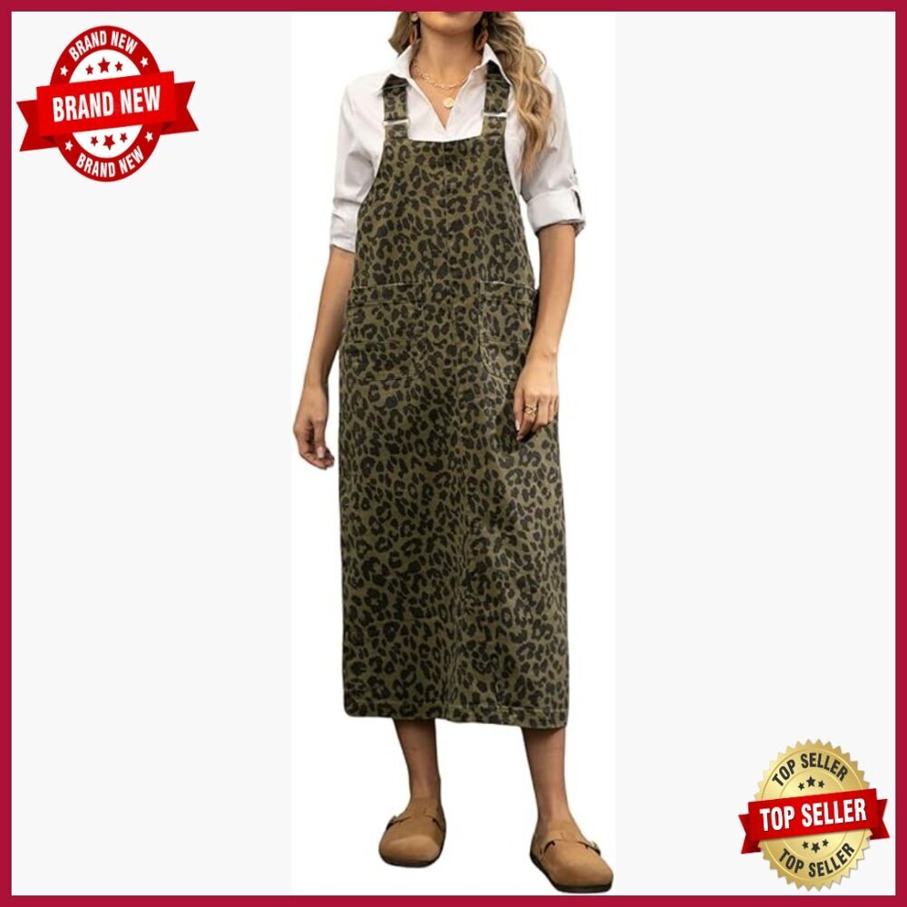 Denim Overalls Dress Adjustable Straps Loose Fit Vintage Style